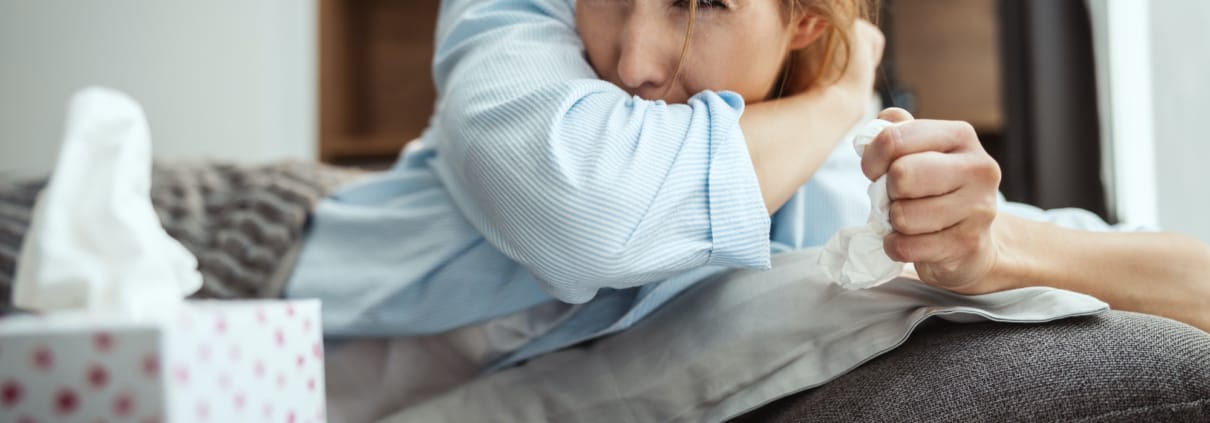 Sick Woman Coughing